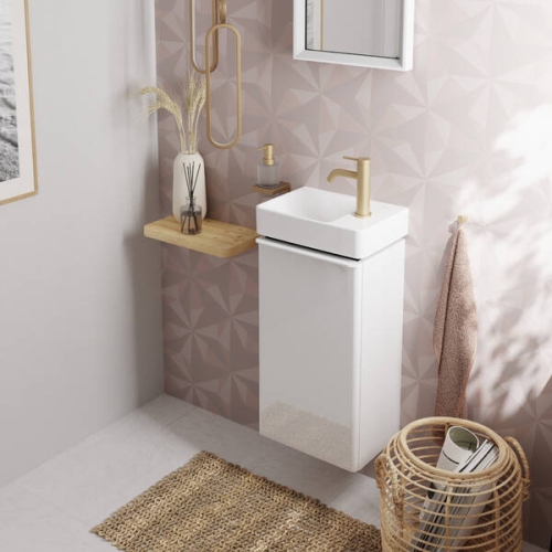 Hansgrohe Xelu Q 34x25 cm jobbos mosdószekrény matt fehér fogantyúval, magasfényű fehér 54015700