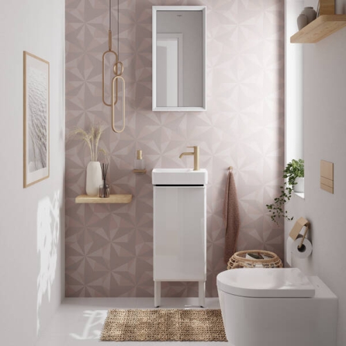 Hansgrohe Xelu Q 34x25 cm jobbos mosdószekrény matt fehér fogantyúval, magasfényű fehér 54015700