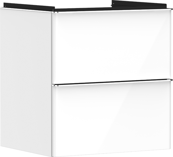 Hansgrohe Xelu Q 58x48 cm 2 fiókos mosdószekrény króm fogantyúval, magasfényű fehér 54023000