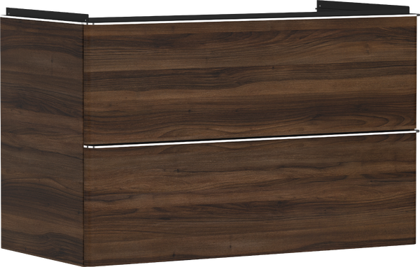 Hansgrohe Xelu Q 98x48 cm 2 fiókos mosdószekrény króm fogantyúval, sötét dió 54034000