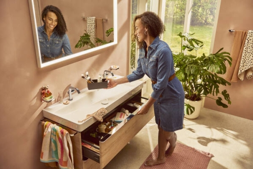 Hansgrohe Xelu Q SmartClean 120x48 cm fali mosdó 2 csaplyukkal, fehér 61042450