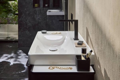 Hansgrohe Xelu Q 80x48 cm balos fali mosdó 2 csaplyukkal, fehér 60320450