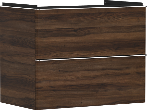 Hansgrohe Xelu Q 78x48 cm 2 fiókos mosdószekrény króm fogantyúval, sötét dió 54030000