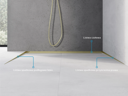 Mexen Line-B lejtést beállító léc 120 cm bal, fényes arany 185001120L
