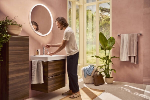 Hansgrohe Xelu Q 40 cm balos közepes kiegészítő szekrény króm fogantyúval, sötét dió 54130000