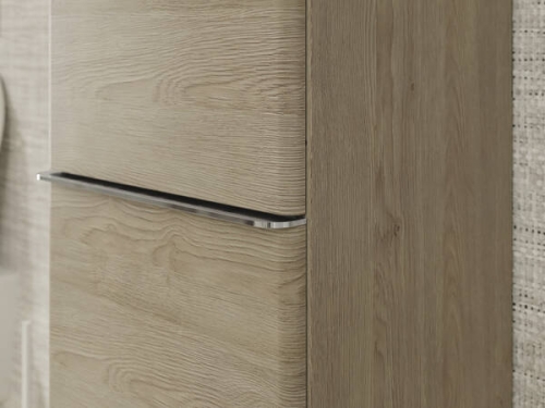 Hansgrohe Xelu Q 40 cm jobbos magas kiegészítő szekrény króm fogantyúval, természetes tölgy 54141000