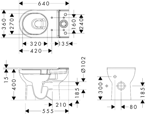 Hansgrohe GladeLake S AquaChannel Flush monoblokkos WC, fehér 60108450