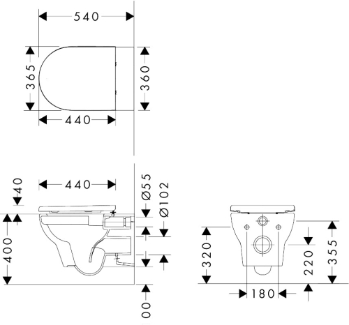 Hansgrohe GladeLake S AquaHelix Flush fali wc SoftClose ülőkével, fehér 60309450