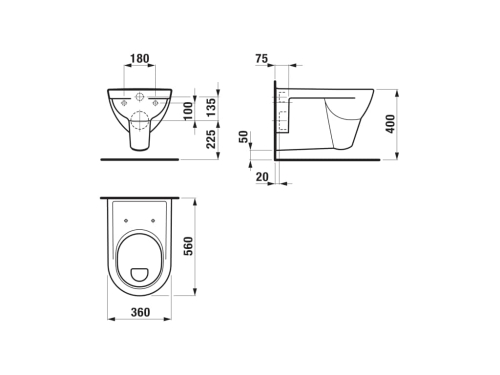 Jika Profi-L lapos öblítésű fali wc, fehér H8209510000281