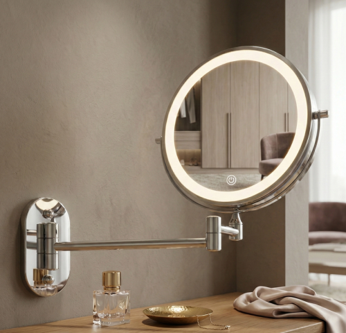 Rea Glow 20 cm pipere tükör LED világítással, króm HOM-70003