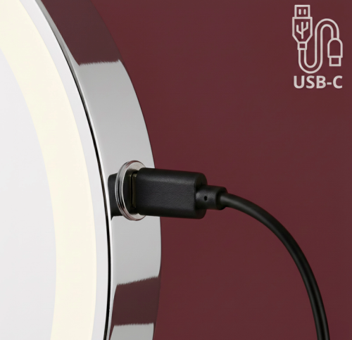 Rea Glow 20 cm pipere tükör LED világítással, króm HOM-70003