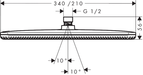 Hansgrohe Raindance Alive Q 210/340 1jet fejzuhany, szálcsiszolt fekete króm 24530340