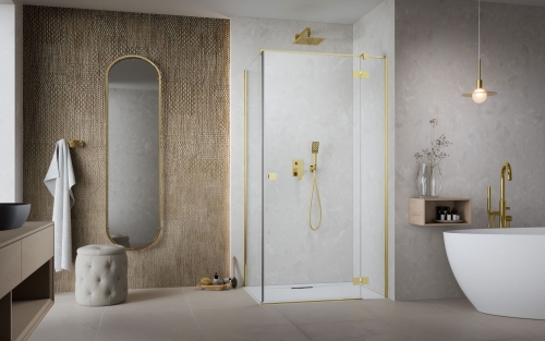 Radaway Essenza Gold S1 80 cm zuhanykabin oldalfal, arany 1384051-01-01
