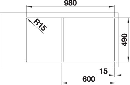Blanco Axia III XL 6 S Silgránit mosogató lefolyó-távműködtetővel, fa vágódeszkával, antracit 523500