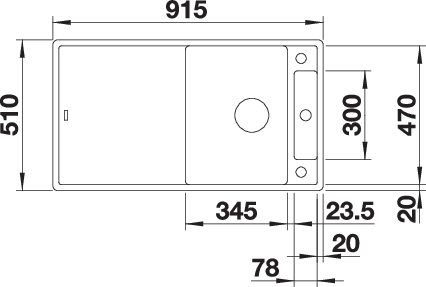 BLANCO AXIA III 5 S SILGRANIT mosogató, üveg vágólappal, lefolyó-távműködtetővel, palaszürke 523216