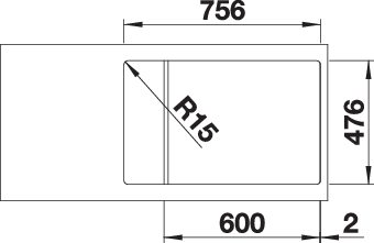 BLANCO LANTOS XL 6S-IF Compact fényezett rozsdamentes acél mosogató, lefolyó-távműködtetővel 523140