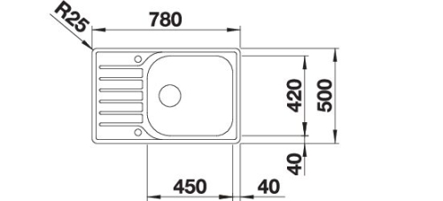 BLANCO LANTOS XL 6S-IF Compact fényezett rozsdamentes acél mosogató, lefolyó-távműködtetővel 523140