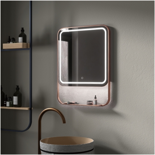 Wellis Alicante 60x80 cm tükör LED világítással, szálcsiszolt rose gold WB00592
