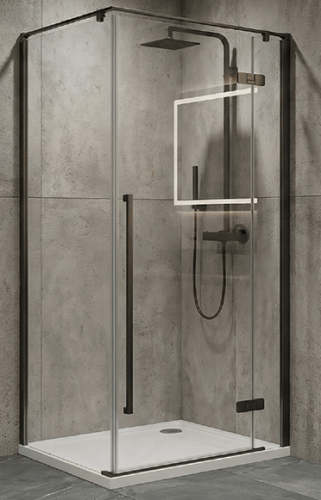 Wellis Sorrento Plus 90x90 cm jobbos zuhanykabin Easy Clean bevonattal, gun metal WC00562