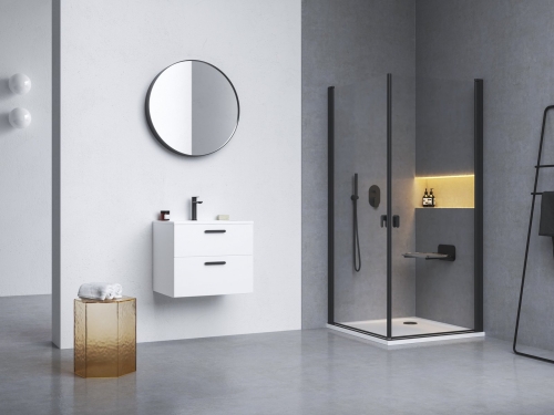 Ravak Chrome CRV1 80 cm zuhanykabin ajtó Transparent üveggel, fekete 1QV40301Z1