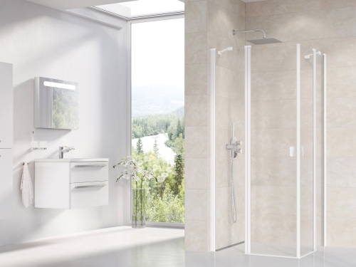 Ravak Chrome CRV2 80 cm zuhanykabin ajtó Transparent üveggel, matt fehér 1QV40E00Z1