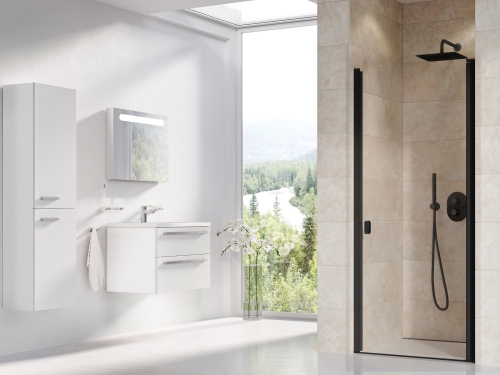 Ravak Chrome CSD1 80 cm zuhanyajtó Transzparent üveggel, fekete 0QV40300Z1