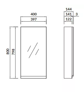 Cersanit Moduo tükrös szekrény (lapraszerelt), fehér S590-032-DSM