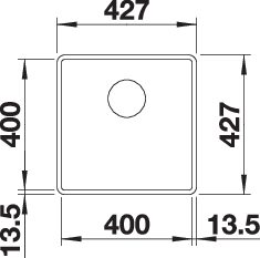 BLANCO SUBLINE 400-F munkalappal szintbe építhető SILGRANIT mosogató, palaszürke 523495