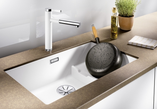 BLANCO SUBLINE 700-U Level alulról beépíthető SILGRANIT mosogató, fehér 523542