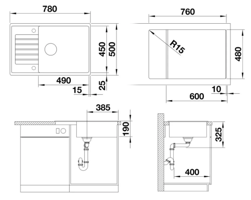 BLANCO ZIA XL 6 S Compact SILGRANIT mosogató lefolyó-távműködtetővel, vulkánszürke 527396