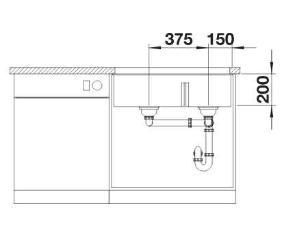 BLANCO SUBLINE 430/270-U alulról beépíthető SILGRANIT mosogató, balos, fehér 523155