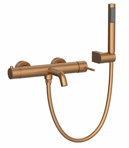 Wellis Vito kádtöltő csaptelep zuhanyszettel, szálcsiszolt rose gold ACS0428