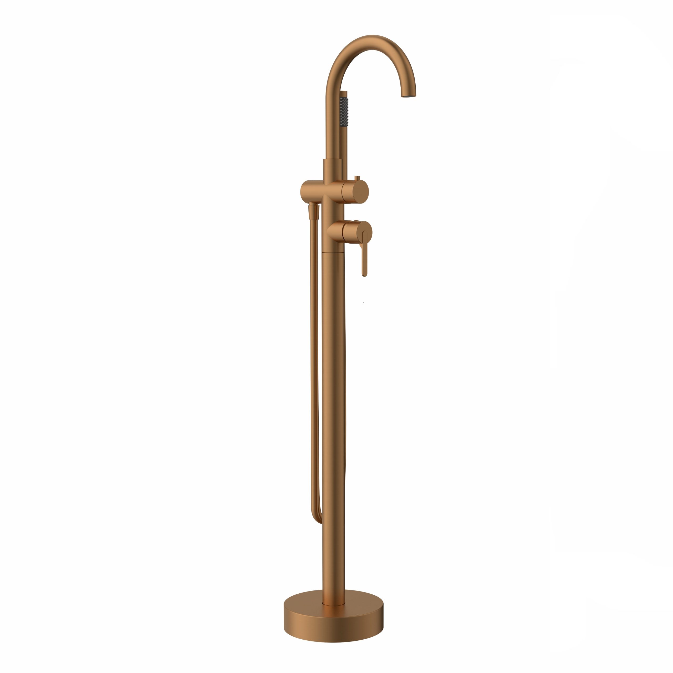 Wellis Vito szabadon álló kádtöltő csaptelep zuhanyszettel, szálcsiszolt rose gold ACS0431