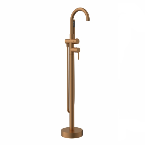 Wellis Vito szabadon álló kádtöltő csaptelep zuhanyszettel, szálcsiszolt rose gold ACS0431