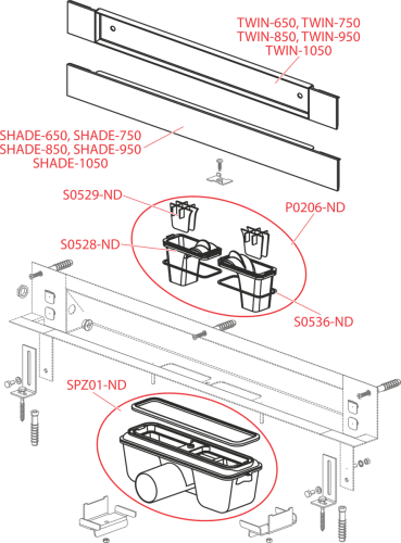 ALCA (Alcaplast) APZ5-TWIN SPA lefolyó rendszer a falba építéshez 85 cm, burkolható fedlappal APZ5-TWIN-850