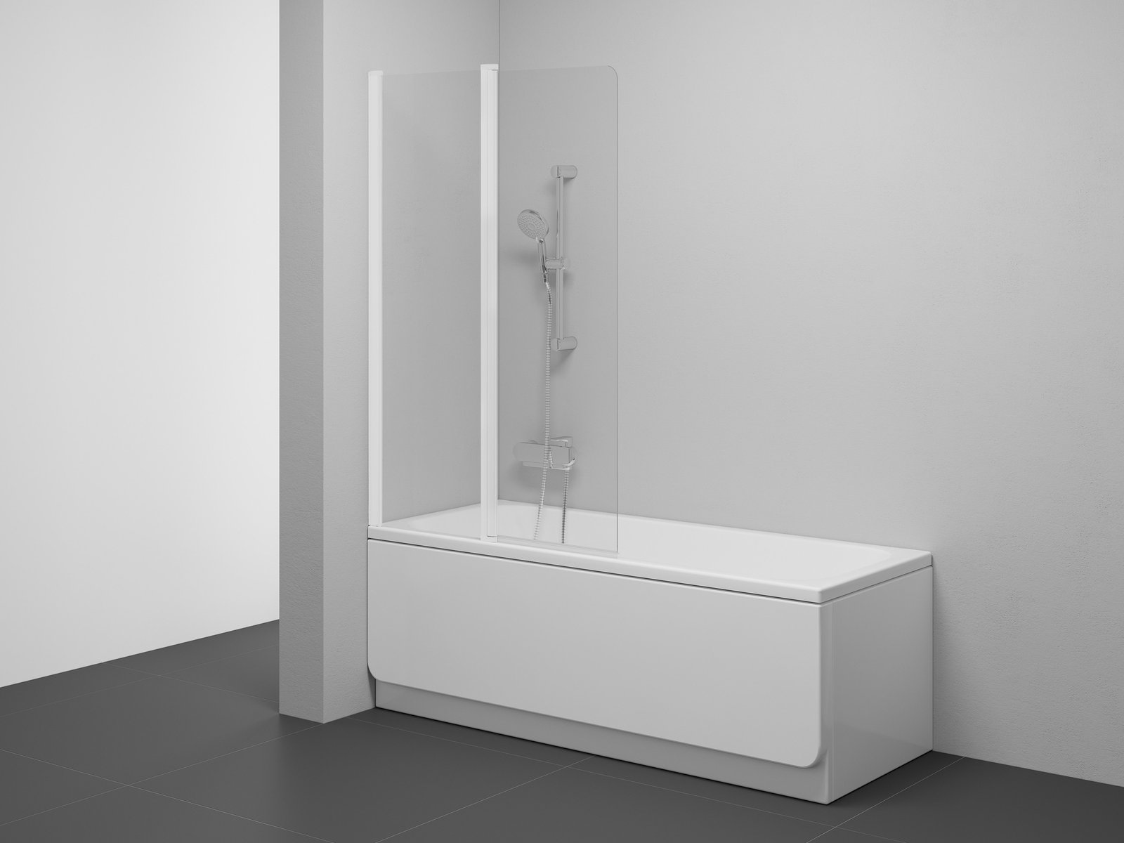 Ravak CVS2 100 cm balos kádparaván Transparent üveggel, matt fehér 7QLA0E00Z1
