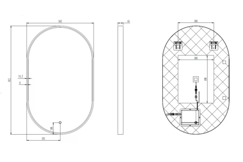 AREZZO design FRAME OVAL 56x91 cm LED tükör, króm AR-3099