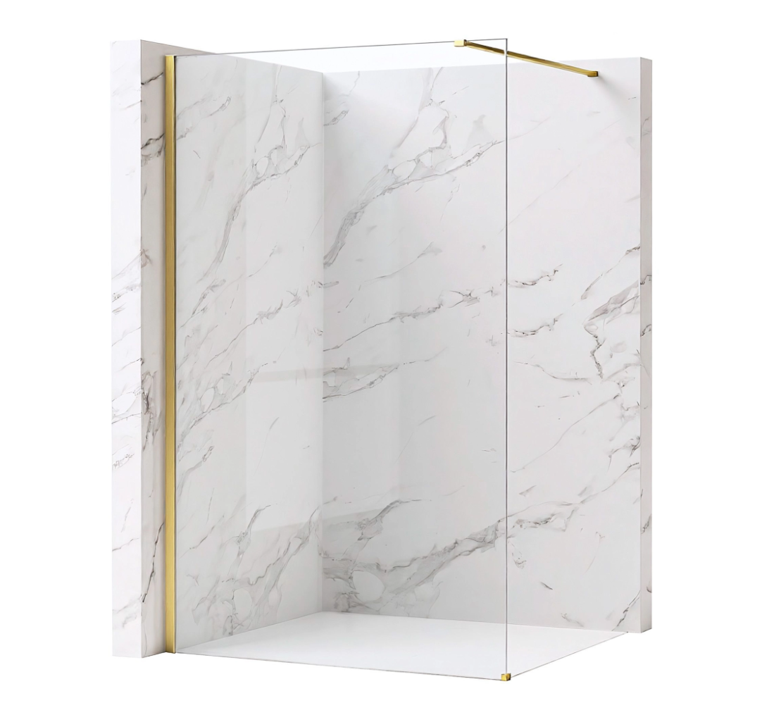 Rea Flexi 120 cm Walk-in zuhanyfal transparent üveggel, szálcsiszolt arany KPL-K99260