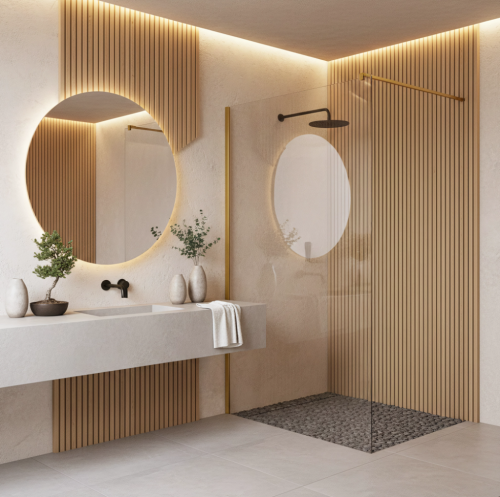 Rea Flexi 120 cm Walk-in zuhanyfal transparent üveggel, szálcsiszolt arany KPL-K99260