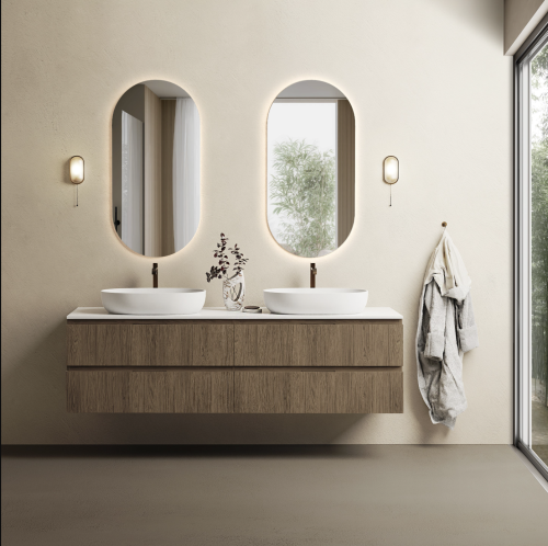 Marmy CODE TOP 180x50 dupla, pultos függesztett alsószekrény, 4 fiók, laminált Brown Oak 20 46 24 18 00 86
