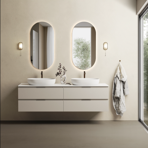 Marmy CODE TOP 180x50 dupla, pultos függesztett alsószekrény, 4 fiók, laminált Light Taupe 20 51 24 18 00 75