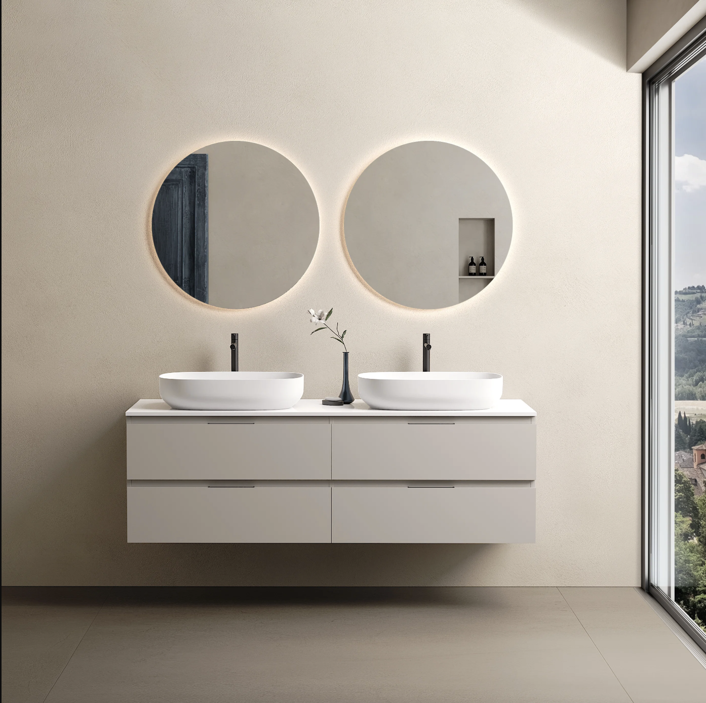 Marmy CODE TOP 160x50 dupla, pultos függesztett alsószekrény, 4 fiók, laminált Light Taupe 20 46 24 16 00 75
