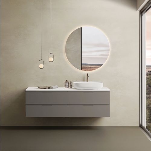 Marmy CODE TOP 160x50 jobbos, pultos függesztett alsószekrény, 4 fiók, laminált Dark Taupe 20 46 24 16 12 74