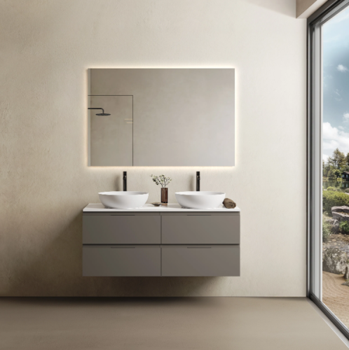Marmy CODE TOP 120x50 cm dupla, pultos függesztett alsószekrény, 4 fiók, laminált Dark Taupe 20 51 24 12 00 74