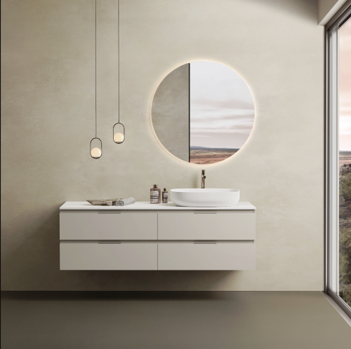 Marmy CODE TOP 160x50 jobbos, pultos függesztett alsószekrény, 4 fiók, laminált Light Taupe 20 51 24 16 12 75
