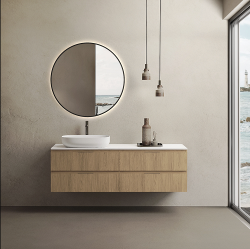 Marmy CODE TOP 160x50 balos, pultos függesztett alsószekrény, 4 fiók, laminált Honey Oak 20 51 24 16 13 85
