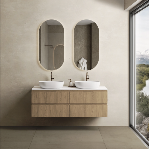Marmy CODE TOP 140x50 DUPLA, pultos függesztett alsószekrény, 4 fiók, laminált Honey Oak 20 46 24 14 00 85