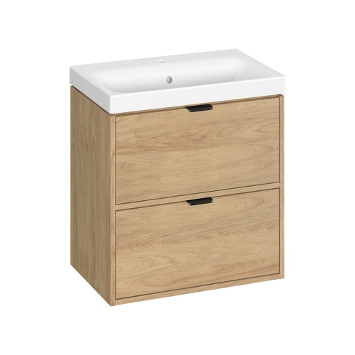 Cersanit ATRATO Slim 60 cm alsó szekrény mosdóval, hickory tölgy S4007-004