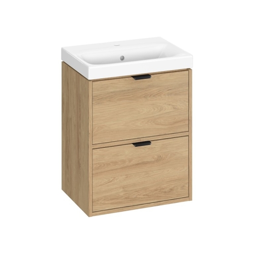 Cersanit ATRATO Slim 50 cm alsó szekrény mosdóval, hickory tölgy S4007-005