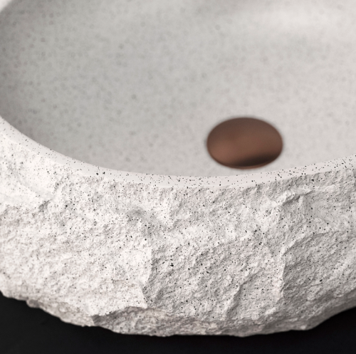 Rea Mika Cloudy 50x38 cm pultra ültethető kőhatású mosdó, fehér REA-U3584